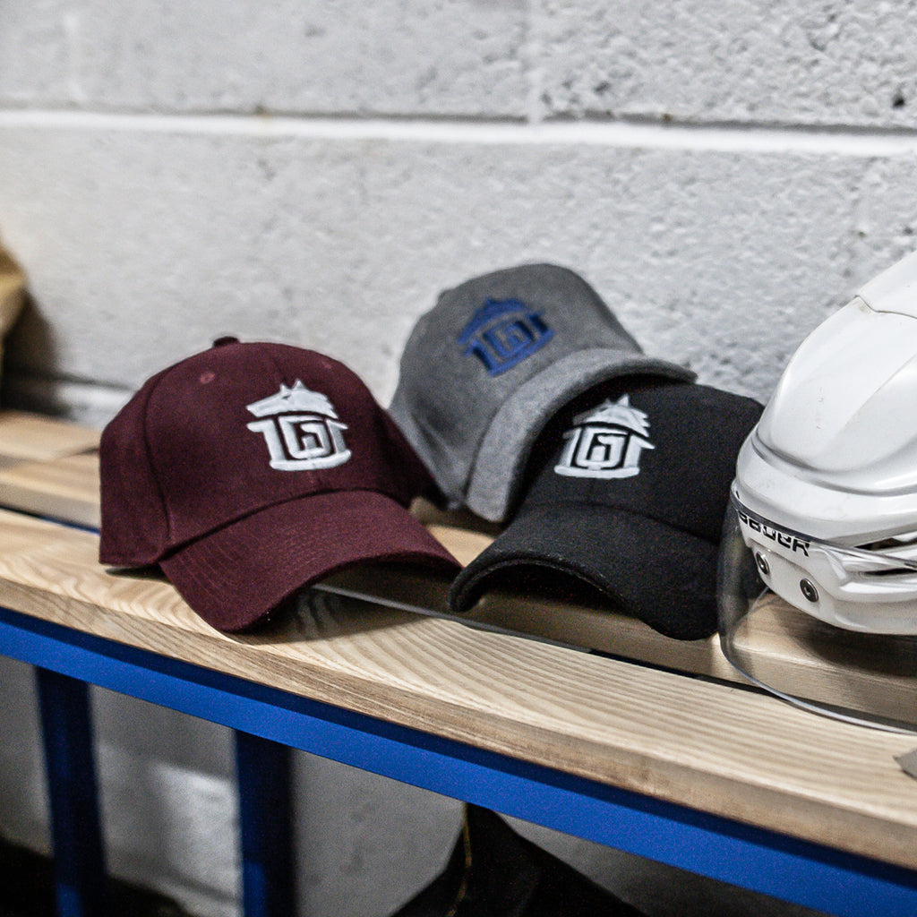 GAME-WORN® Melton Wool Ice Hockey Cap True Sable Black with Grey