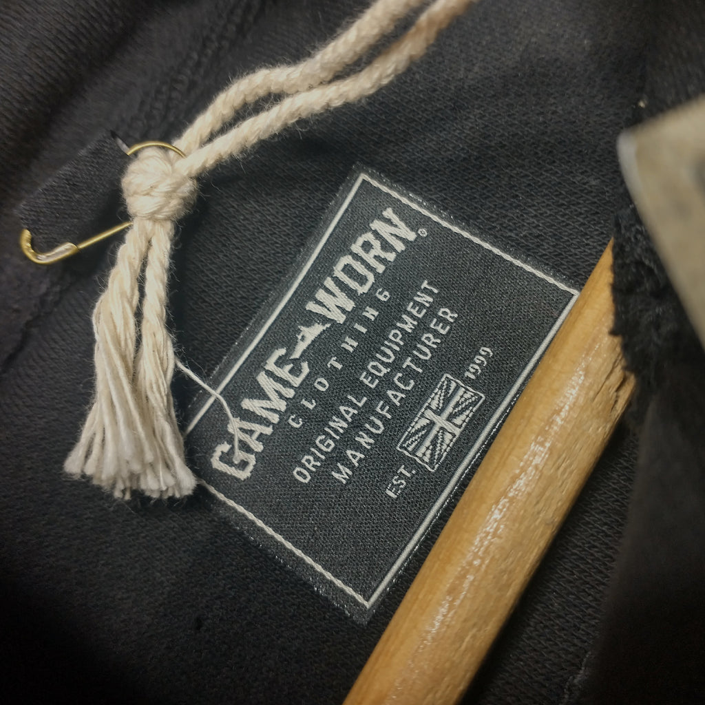 GAME-WORN® Hockey Age Washed Sideline Hoodie - Charred Black and Black