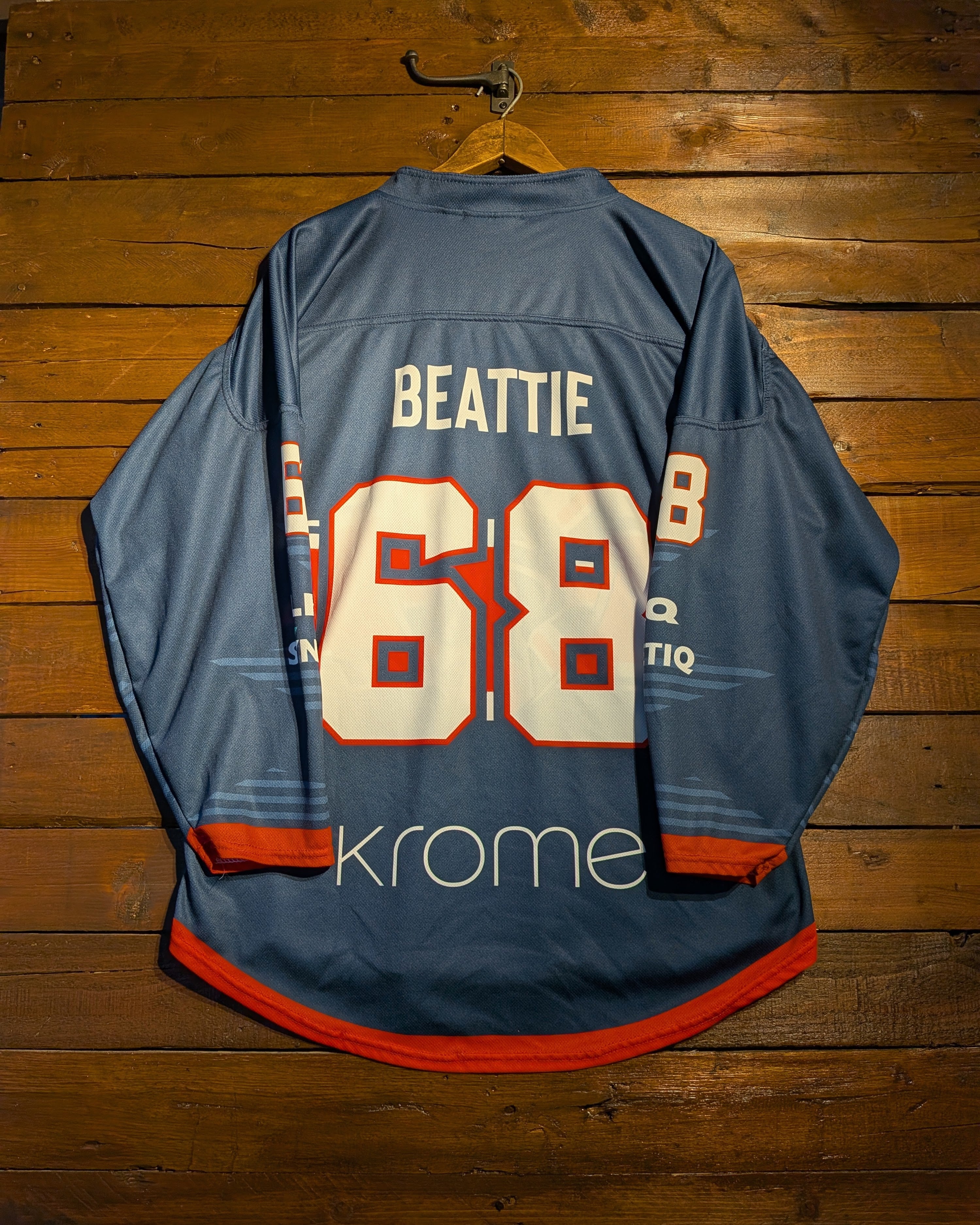 GAME-WORN 2026 Great Britain Inline Hockey Jersey BEATTIE #68 Blue