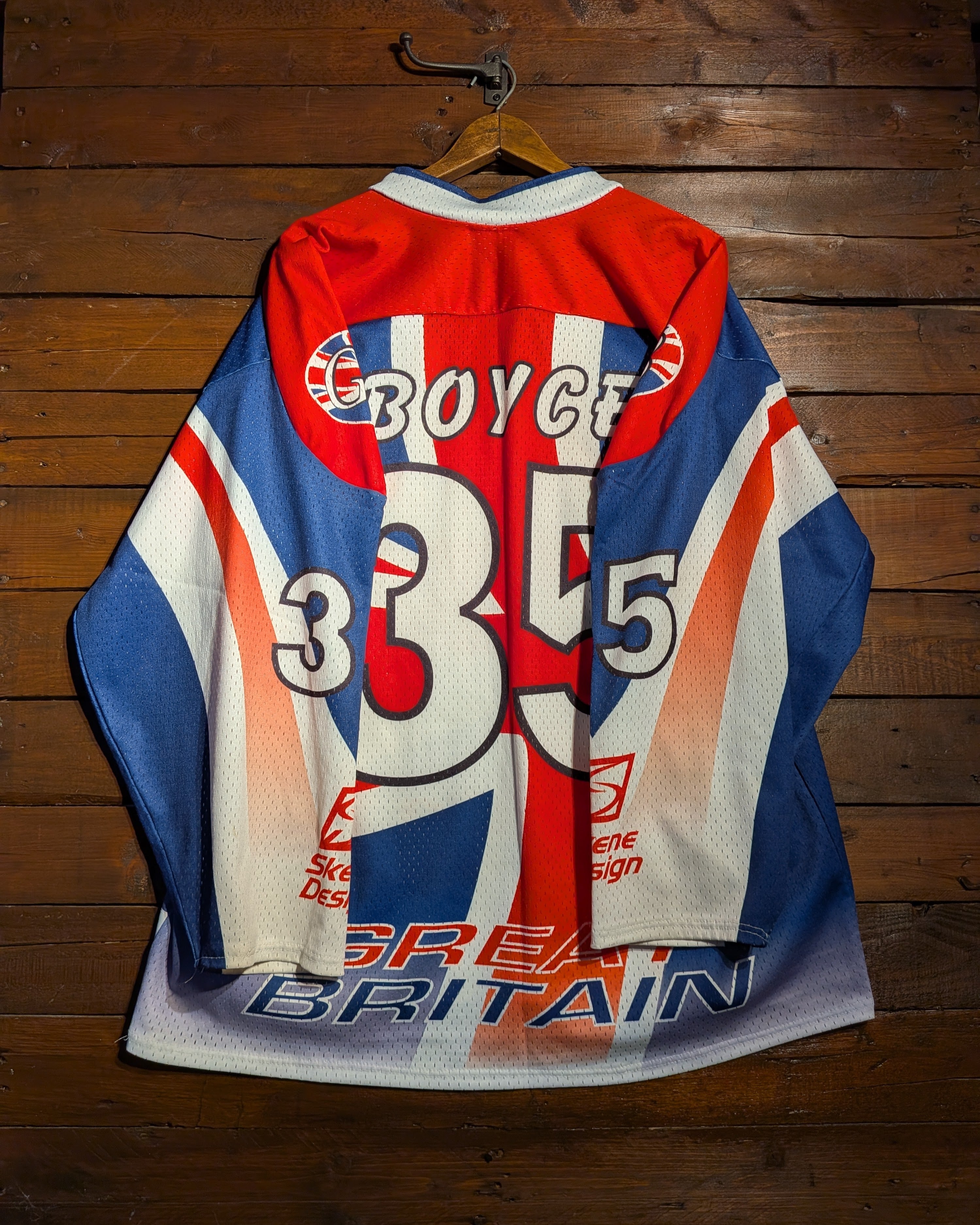 GAME-WORN 2003 Great Britain GB Inline Hockey Jersey BOYCE #35