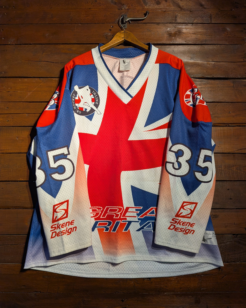 GAME-WORN 2003 Great Britain GB Inline Hockey Jersey BOYCE #35