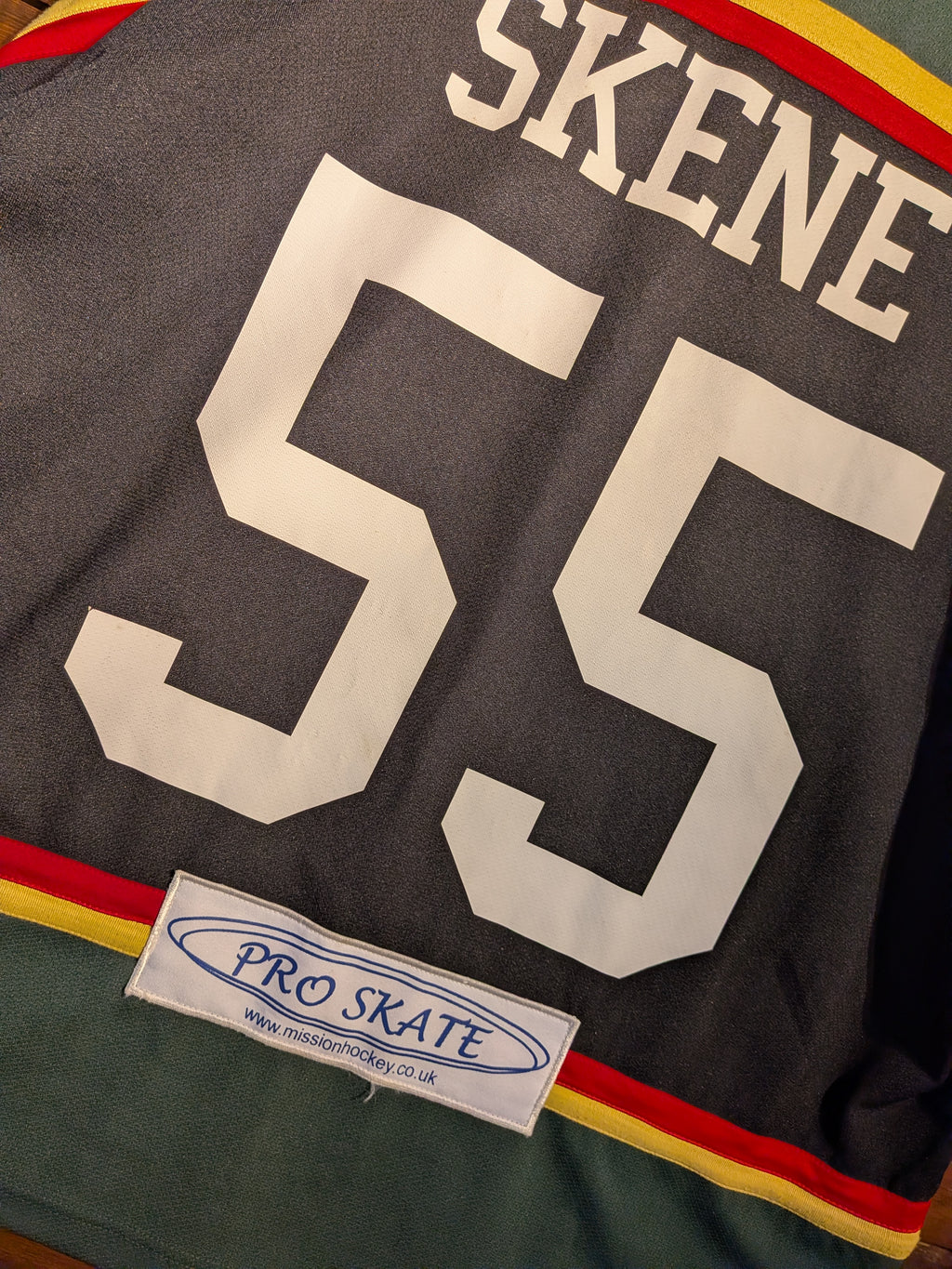 GAME-WORN 2004-05 Basingstoke Bison Ice Hockey Jersey #55 Ricky Skene