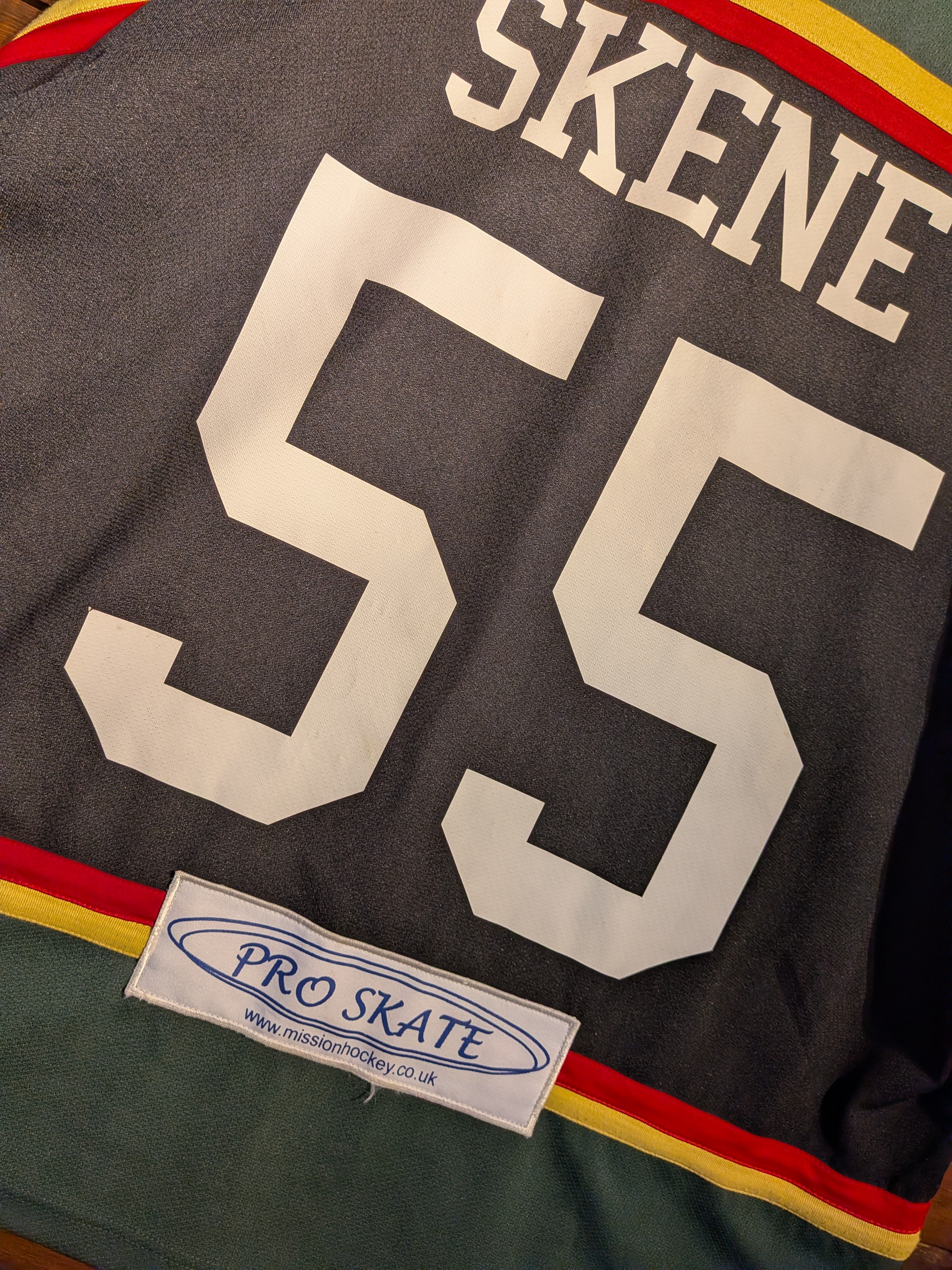 GAME-WORN 2004-05 Basingstoke Bison Ice Hockey Jersey #55 Ricky Skene