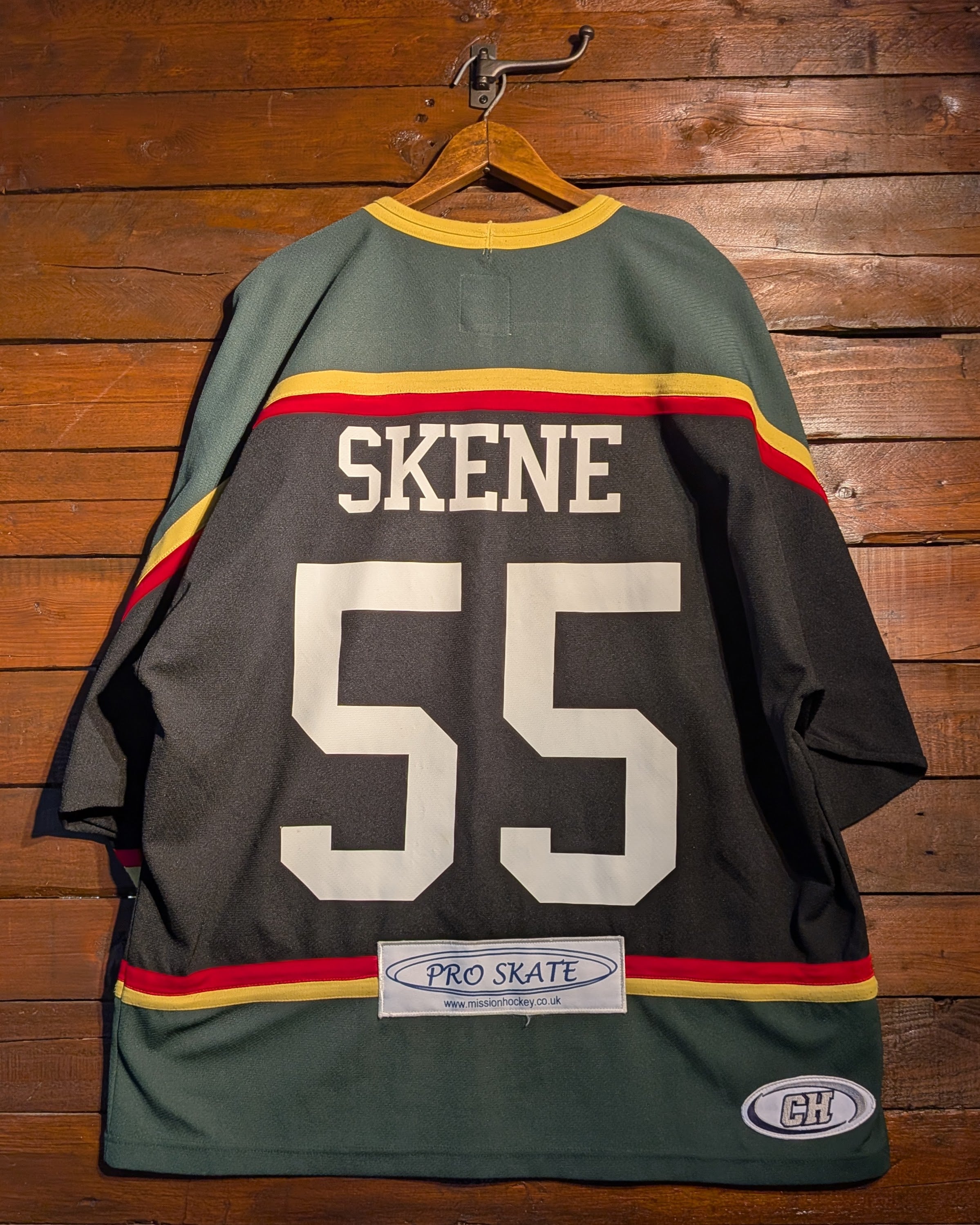 GAME-WORN 2004-05 Basingstoke Bison Ice Hockey Jersey #55 Ricky Skene