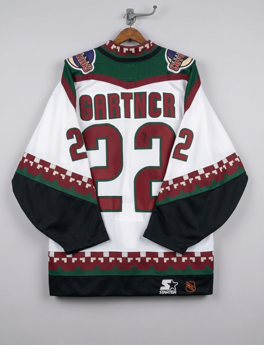 GWTAG 1996-98 Phoenix Coyotes NHL Authentic Starter Ice Hockey Jersey #22 Mike Gartner - Autographed