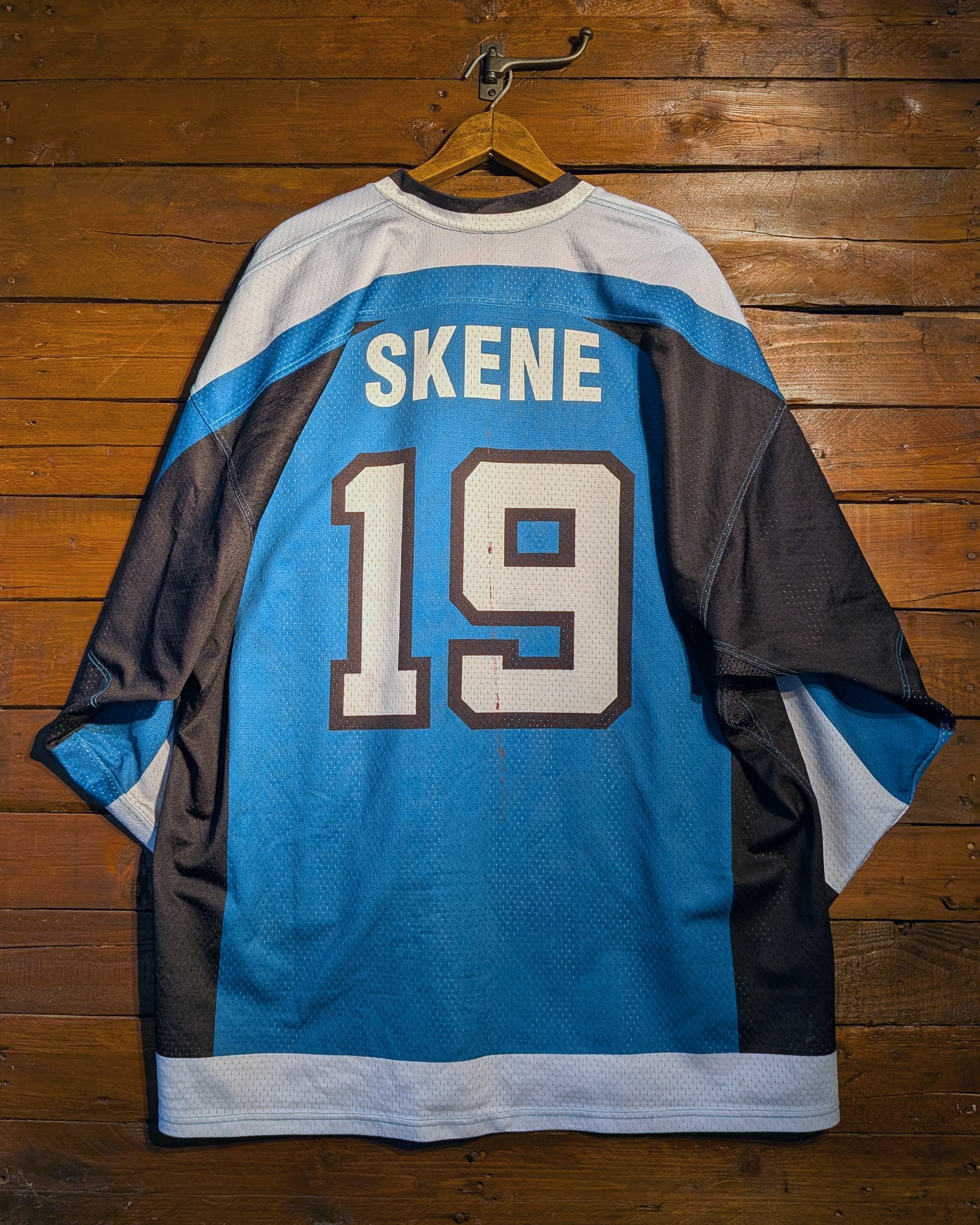GAME-WORN 2001-02 Slough Jets Ice Hockey Jersey #19 Ricky Skene