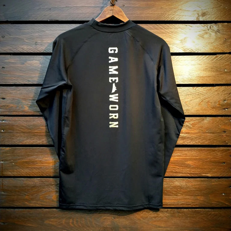 GAME-WORN® Base Layer Top Stealth Black and Gold