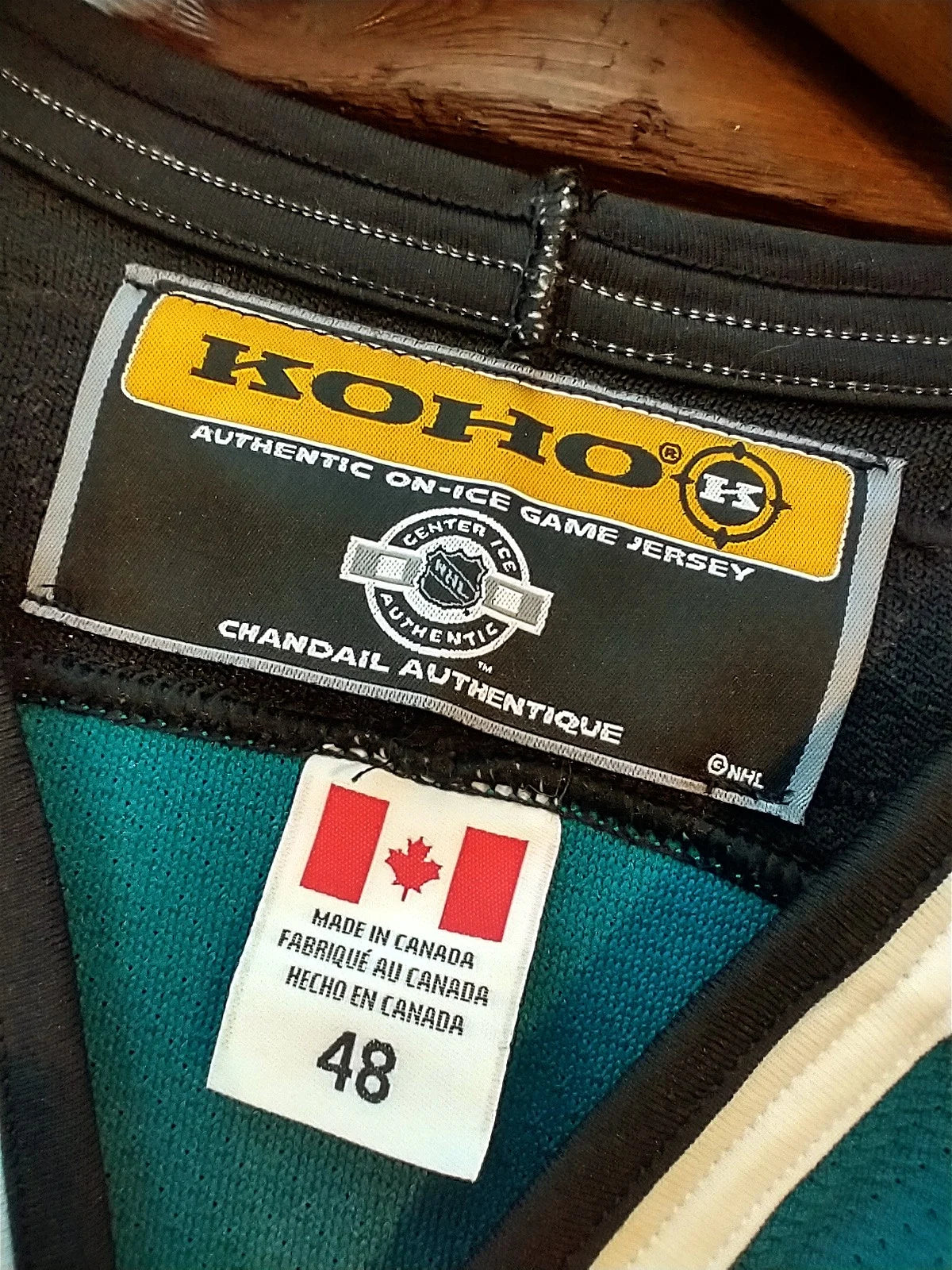 2001-07 San Jose Sharks NHL Authentic KOHO Ice Hockey Jersey