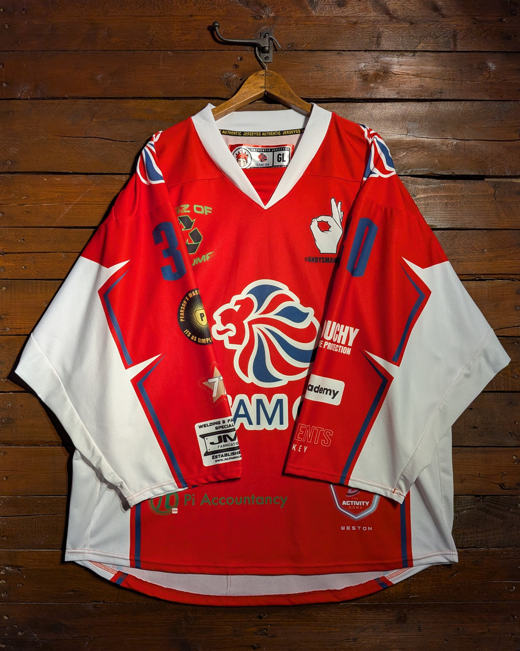 GAME-WORN 2025 Great Britain Inline Hockey Jersey KNOCK #30
