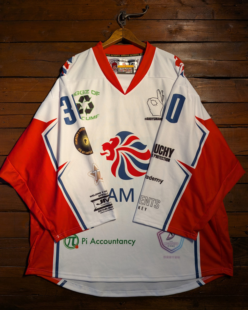 GAME-WORN 2025 Great Britain Inline Hockey Jersey KNOCK #30 White