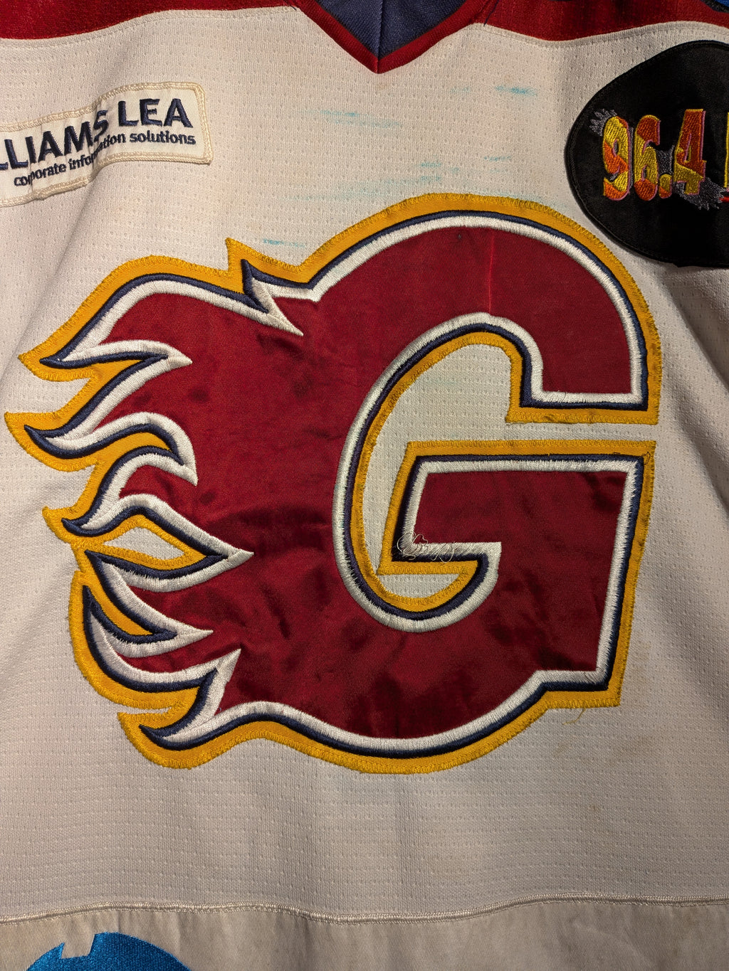 GAME-WORN 2013-14 Guildford Flames Ice Hockey Jersey #55 Ricky Skene