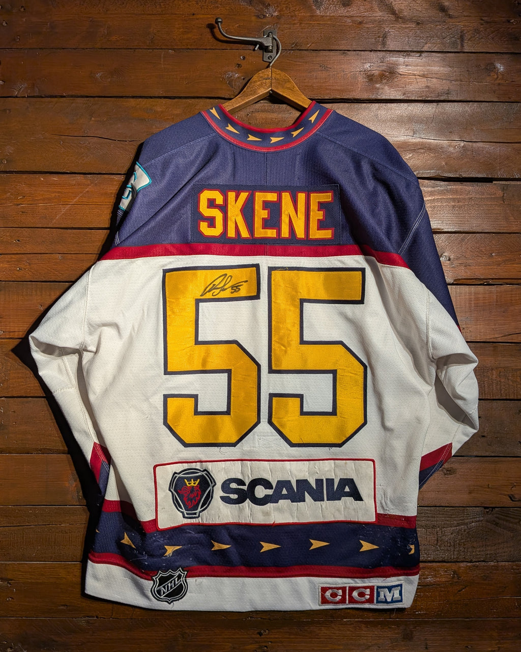 GAME-WORN 2013-14 Guildford Flames Ice Hockey Jersey #55 Ricky Skene
