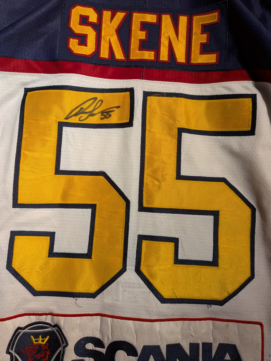 GAME-WORN 2013-14 Guildford Flames Ice Hockey Jersey #55 Ricky Skene