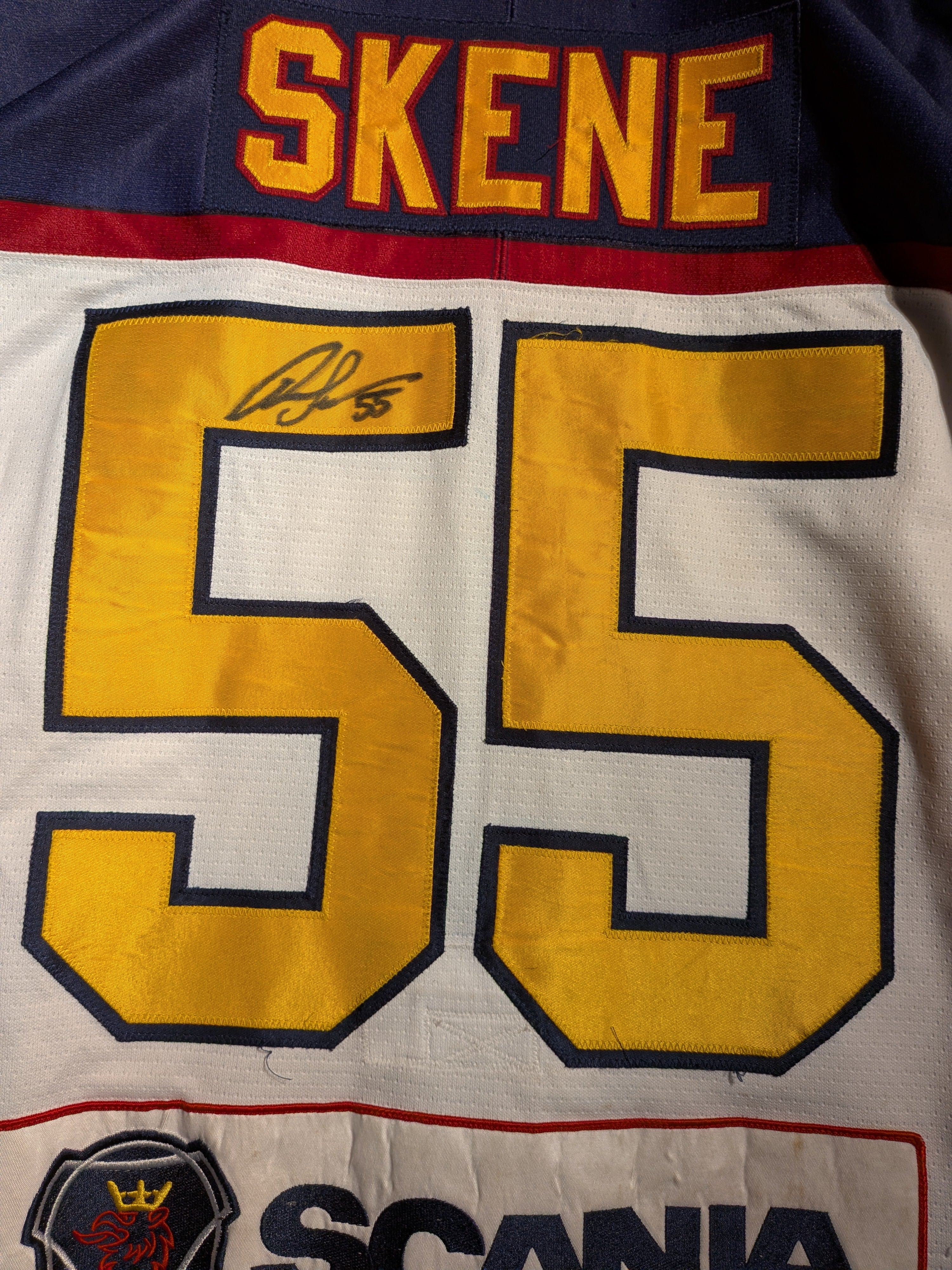 GAME-WORN 2013-14 Guildford Flames Ice Hockey Jersey #55 Ricky Skene