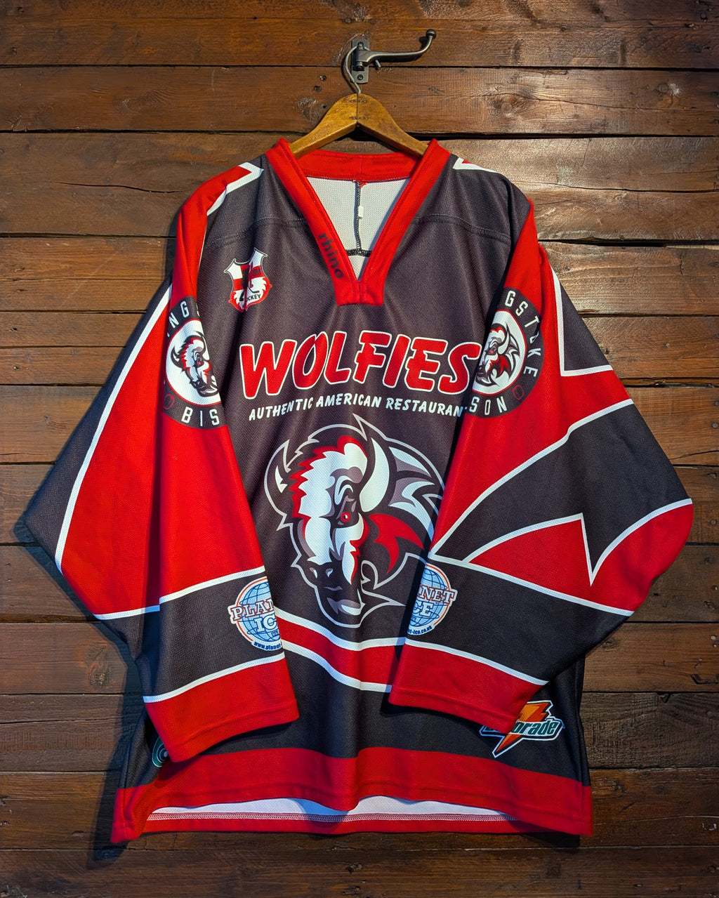 GAME-WORN 2014-15 Basingstoke Bison Ice Hockey Jersey #55 Ricky Skene
