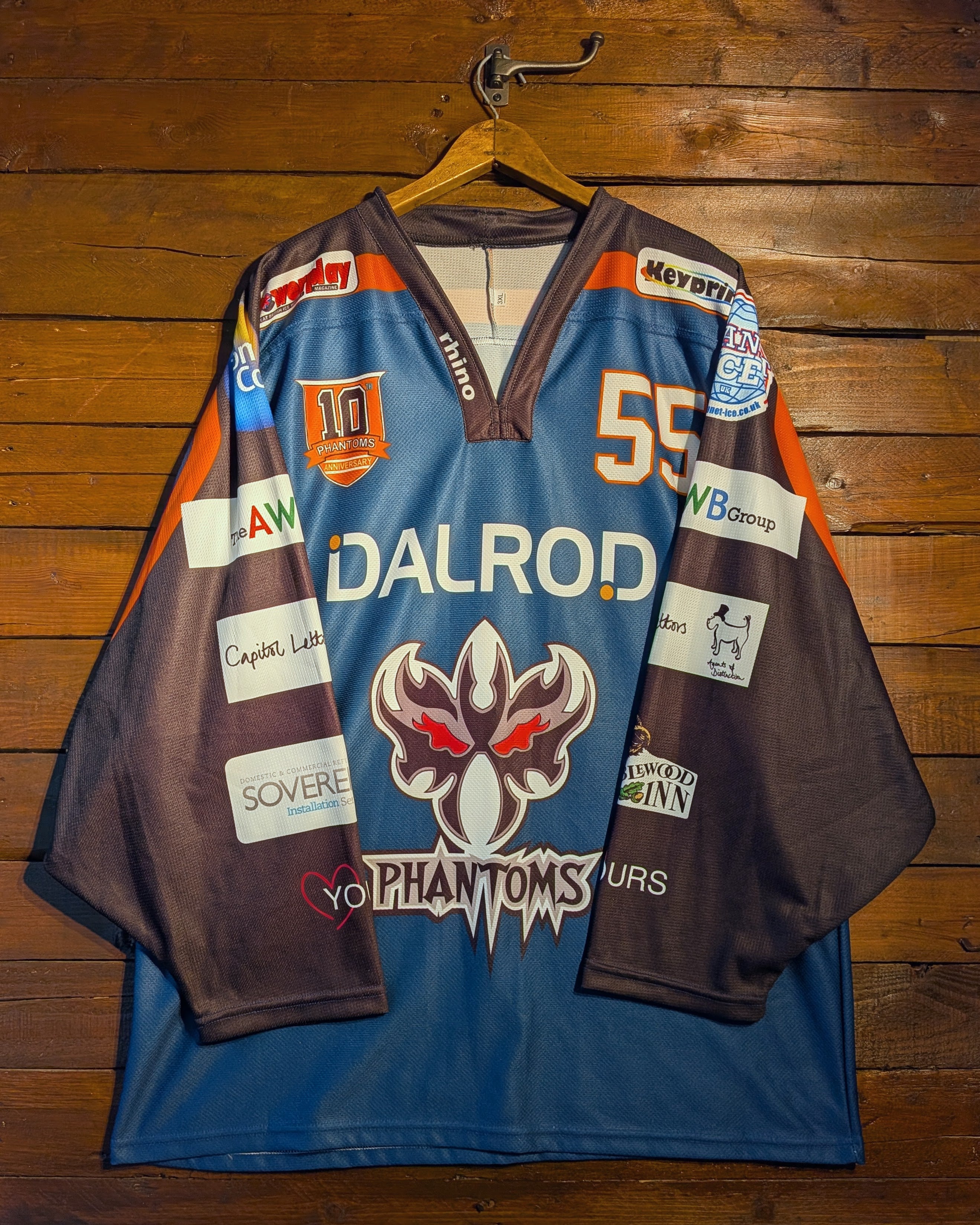 GAME-WORN 2011-12 Peterborough Phantoms Ice Hockey Jersey #55 Ricky Skene