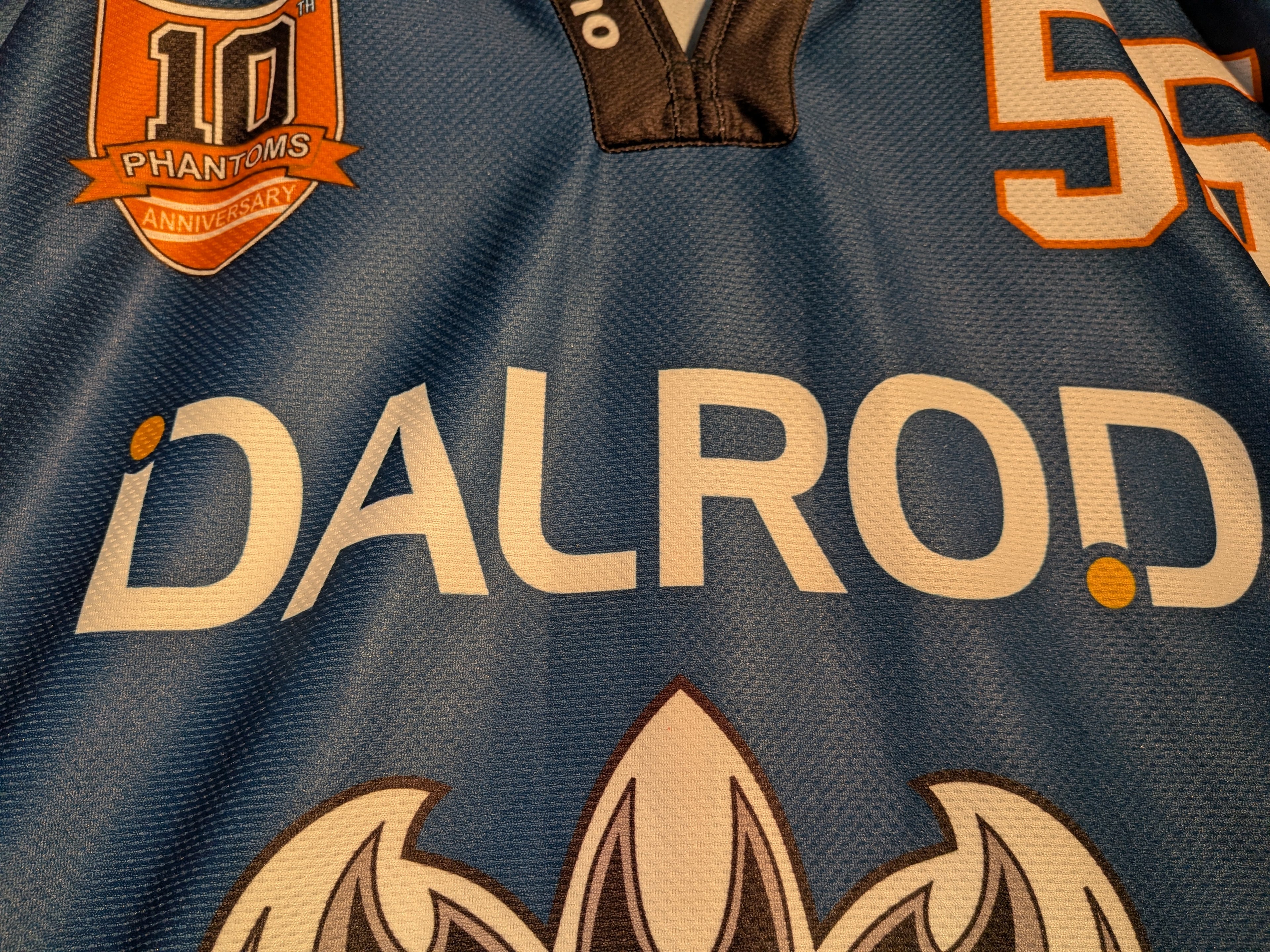 GAME-WORN 2011-12 Peterborough Phantoms Ice Hockey Jersey #55 Ricky Skene