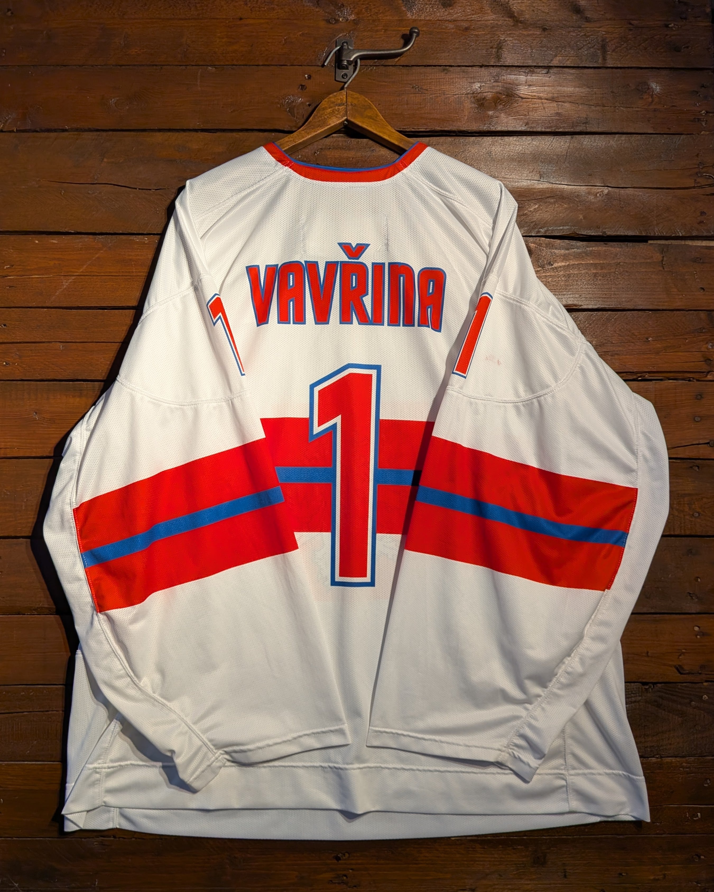 GAME-WORN 2026 Czech Republic Inline Hockey Jersey VAVŘINA #1 White