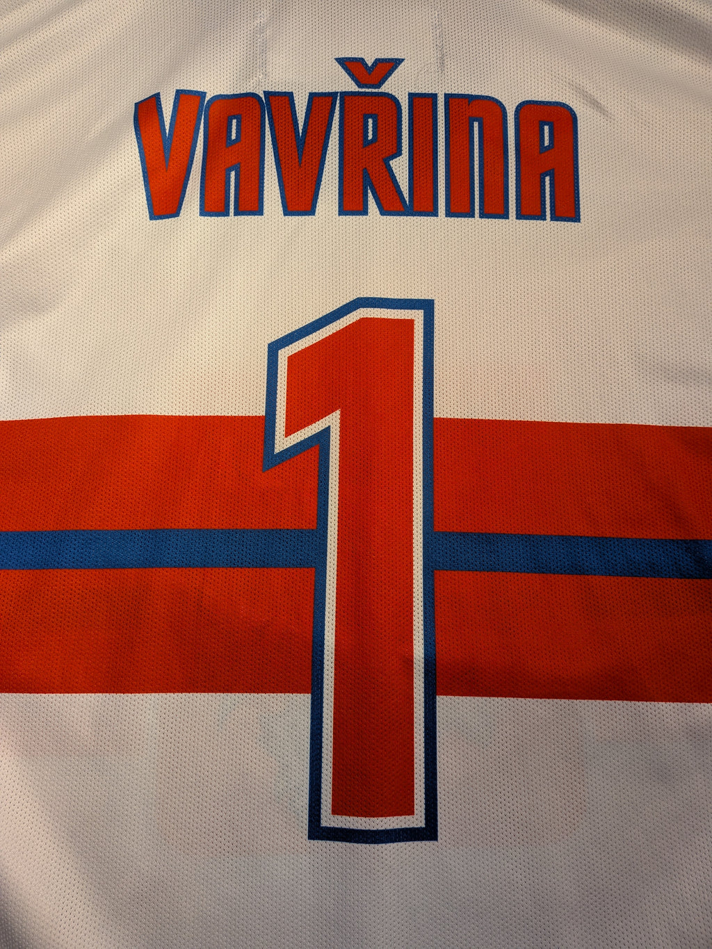 GAME-WORN 2026 Czech Republic Inline Hockey Jersey VAVŘINA #1 White