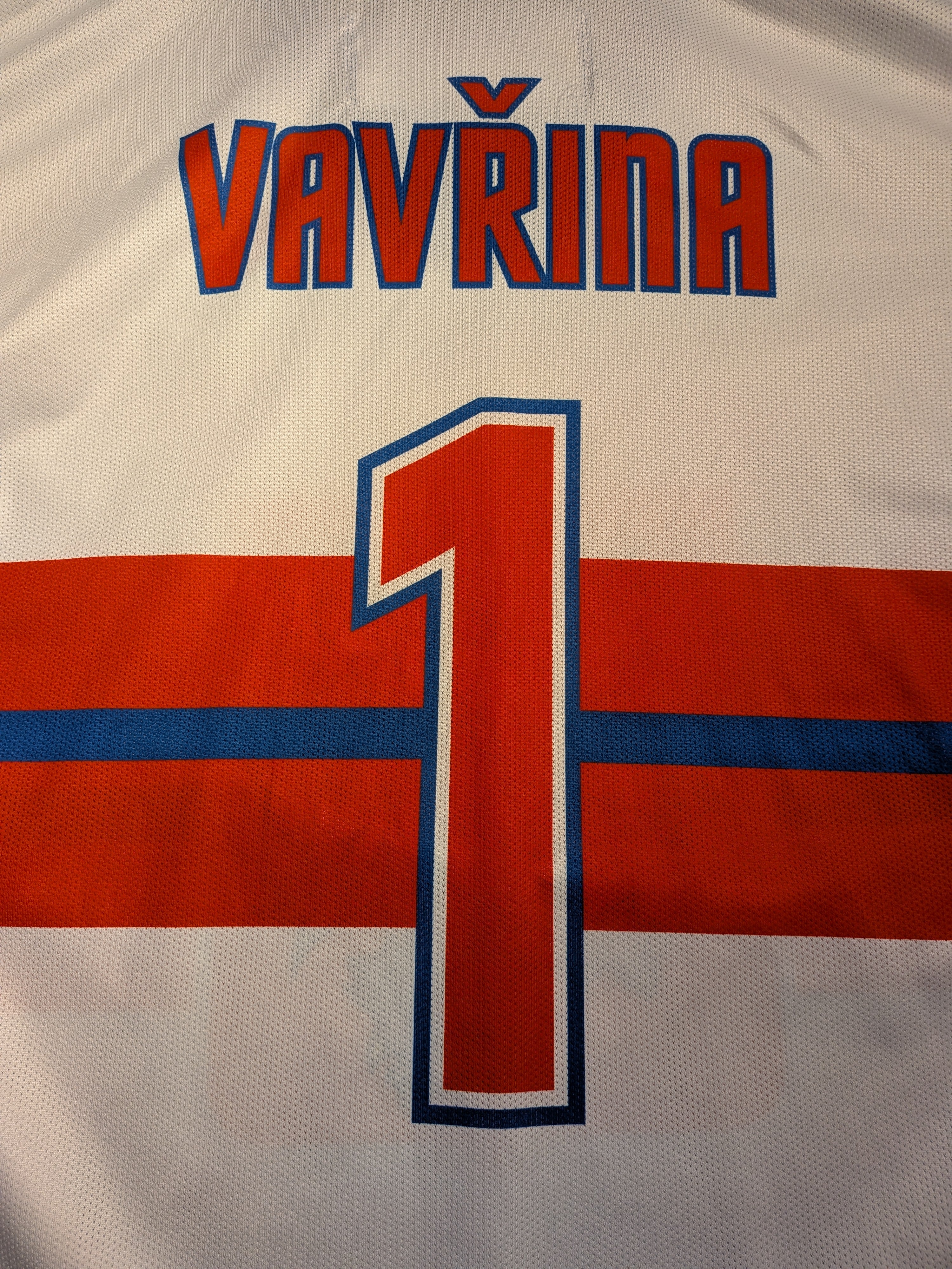 GAME-WORN 2026 Czech Republic Inline Hockey Jersey VAVŘINA #1 White